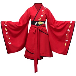 布许原创汉服女装双绕曲裾刺绣花秦汉广袖战国袍古装交领演出套装