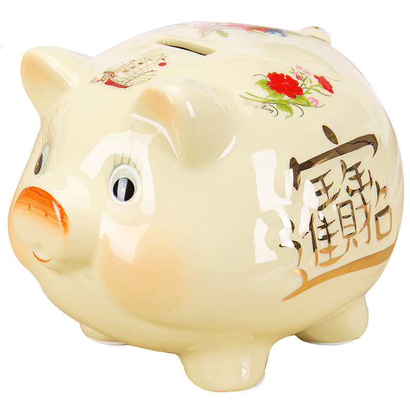 陶瓷金猪存钱罐可存可取