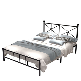 铁艺床1.5米网红欧式公主铁床现代简约1.8米单双人出租房公寓床架