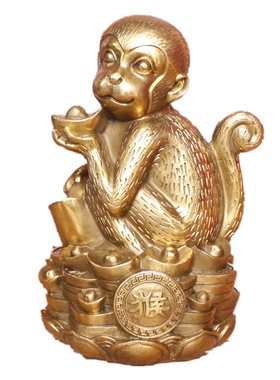 铜猴金属工艺品十二生肖摆件