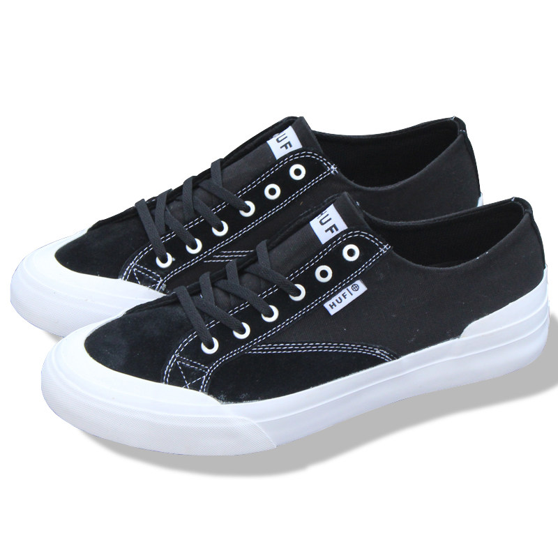 huf CLASSIC低帮黑色开口笑男女情侣帆布皮鞋休闲运动耐磨滑板鞋