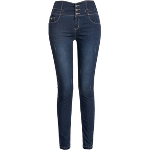 逸阳女裤2026春款收腰显瘦排扣高腰弹力修身牛仔小脚铅笔裤子1783