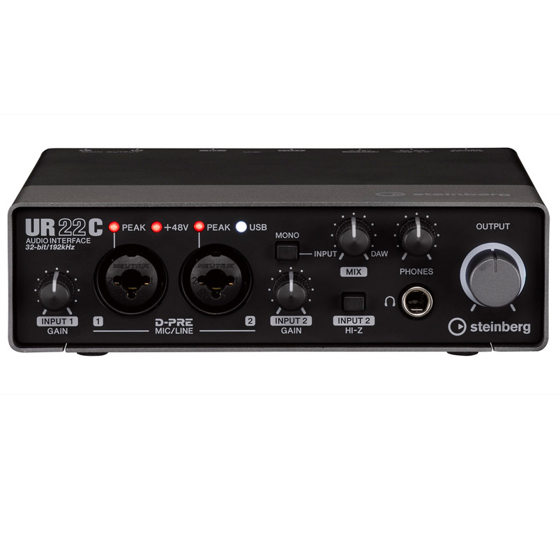 YAMAHA/雅马哈UR22C专业录音USB电脑声卡编曲混音吉他弹唱直播K歌