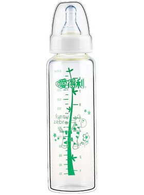 爱得利0-6-12正品防胀气玻璃奶瓶