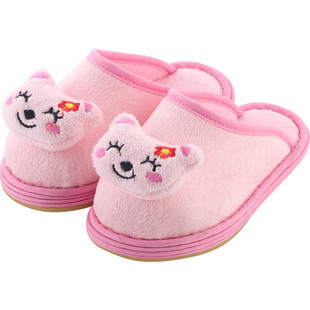 儿童棉拖鞋布底手工男女童宝宝幼儿秋冬可爱防滑家居室内地板保暖