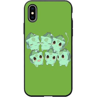 清新妙蛙种子卡通宝可梦手机壳适用iPhone16小米13光面玻璃12全包14苹果15ProMax神奇宝贝Plus华为硅胶保护壳