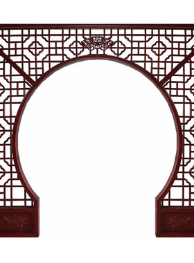 东阳木雕镂空复古月洞门