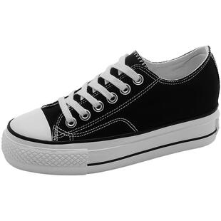 厚底帆布鞋女鞋2025春秋季新款内增高板鞋韩版ulzzang百搭布鞋子