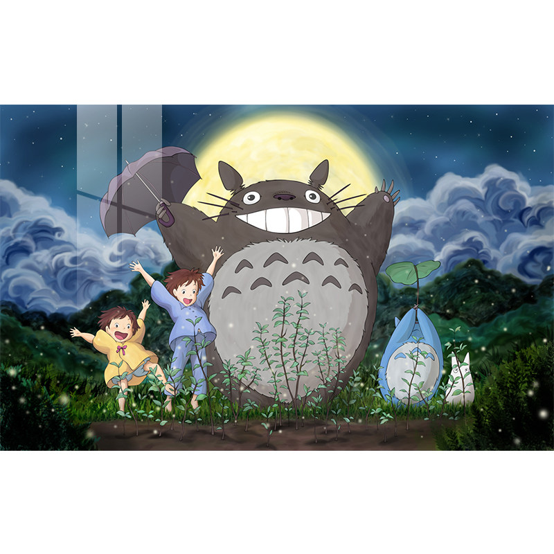 3D龙猫壁纸儿童动漫卧室卡通墙纸无纺布定制影院剧本杀主题壁画