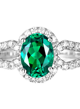 925纯银18k金水晶碧玺色女款戒指