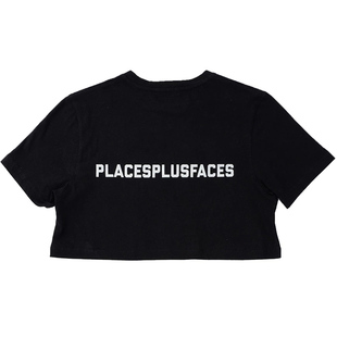 3m反光 PLACES+FACES 超短嘻哈 ins露肚脐半袖T恤 性感欧美舞台女