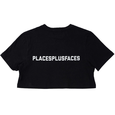 3m反光 PLACES+FACES 超短嘻哈 ins露肚脐半袖T恤 性感欧美舞台女
