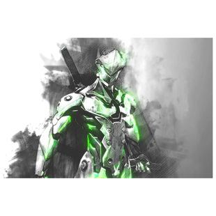 守望先锋海报源氏死神DVR周边裂空游戏动漫壁画宿舍墙贴纸自粘