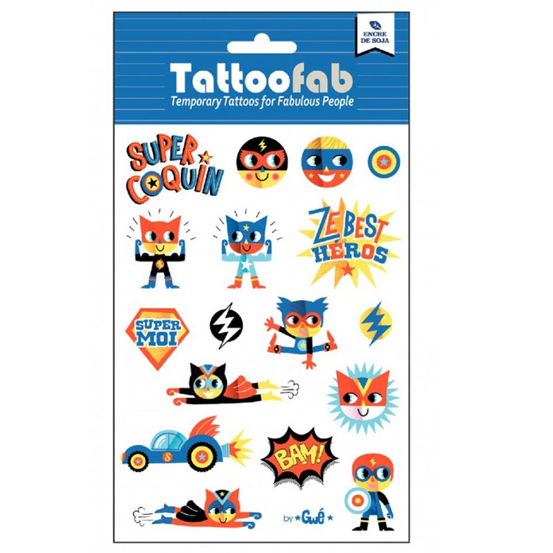 法国Tattoofab儿童可水洗纹身贴宝宝小孩涂鸦贴纸安全圣诞万圣节