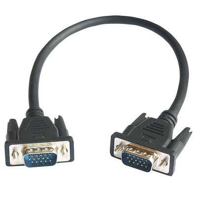 30厘米短VGA公对公15针接满针视频线 投影仪线黑色
