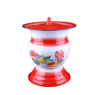 加厚防滑搪瓷小痰盂坐便器尿罐家用儿童老人卧室起夜尿桶陪嫁良品