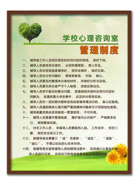 可定制心理咨询室规章制度装饰画