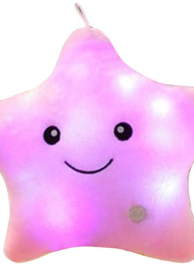 发光抱枕五角星梦幻幸运星礼物