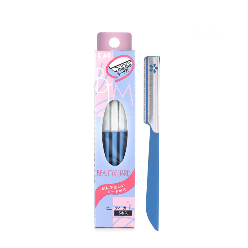 日本kai贝印修眉刀 女性用刮毛器长柄修眉修脸剃毛全钢制剃刀代购