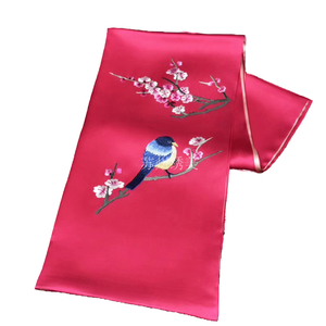 苏绣围巾刺绣纯真丝丝巾冬季女长款民族风手工绣花特色出国礼品