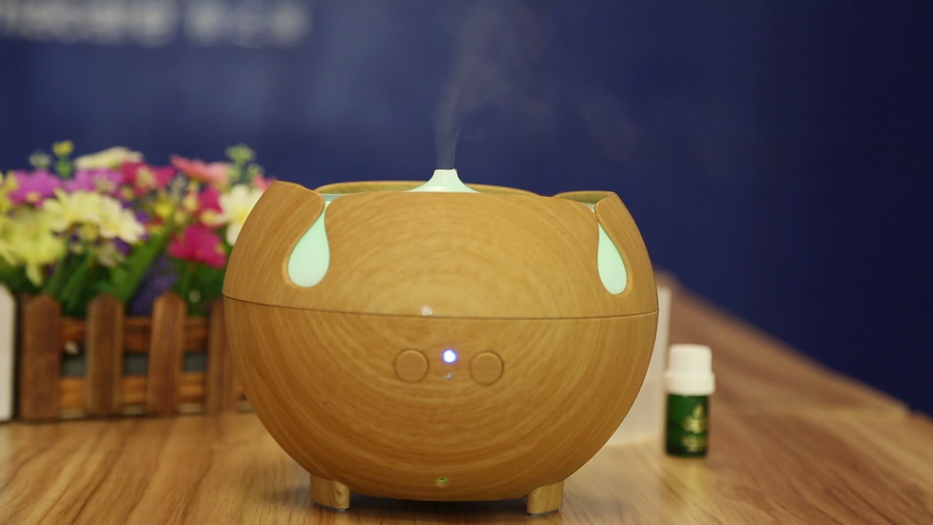 Aromacare Wood Essential Oil Diffuser With Water 600ml Cool Mist Humidifier Quiet Nebulizer