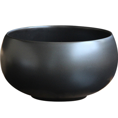 复古黑色白瓷钵盂僧人饭碗