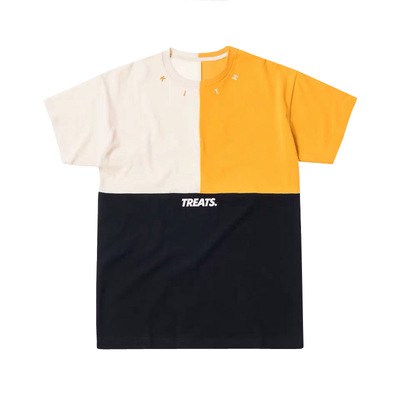 3色拼接 KITH Streats19SS冰淇淋 领口印花 男女情侣款短袖T恤