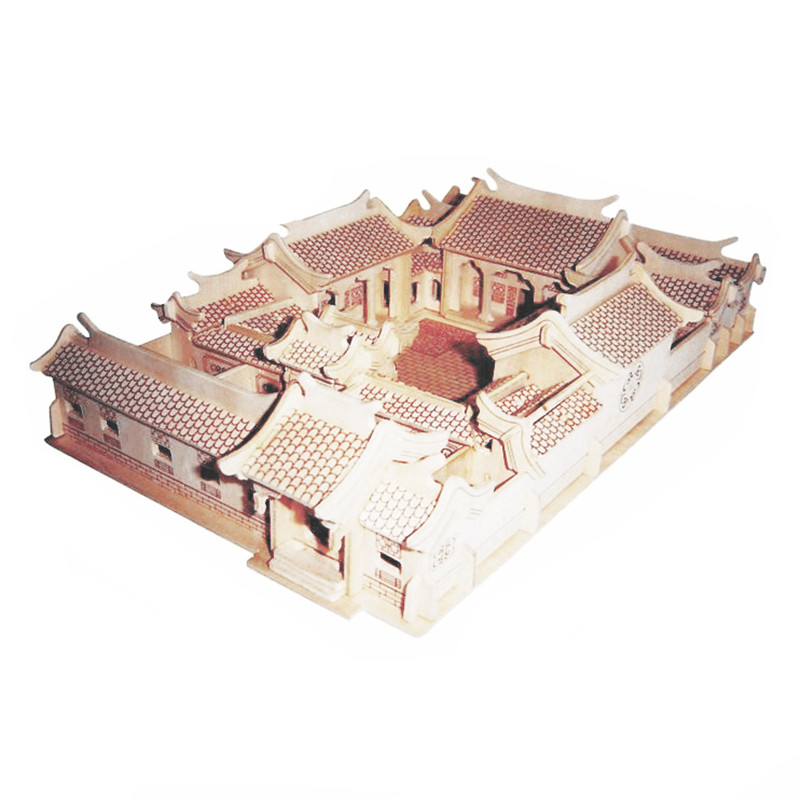 中国建筑北京四合院成人益智木制仿真模型儿童DIY拼装3D立体包邮
