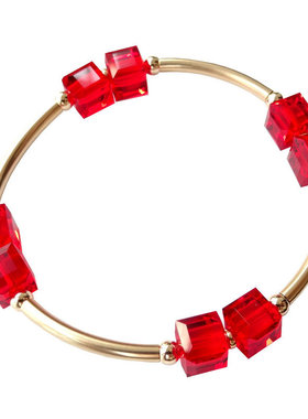 本命年水晶手链日韩手镯14K包金首饰品情人节礼物送女友送妈妈