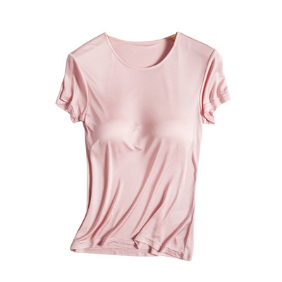 真丝短袖t恤女夏季睡衣瑜伽服