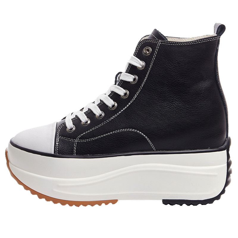 厚底内增高真皮休闲高帮鞋潮百搭