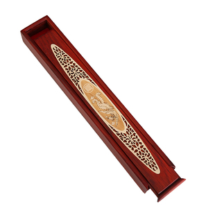 逸兴斋高档紫檀胎毛笔盒子收纳盒木盒单支装实木长方形花梨木珍藏盒胎毛纪念品diy品满月周岁文房四宝礼盒