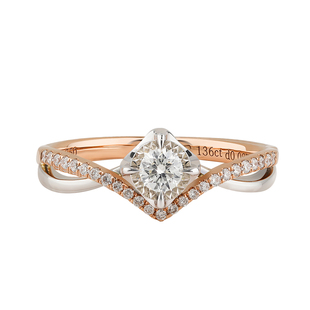 梵尼洛芙 晶耀钻石戒指18k金玫瑰金情侣刻字结婚戒指正品包邮