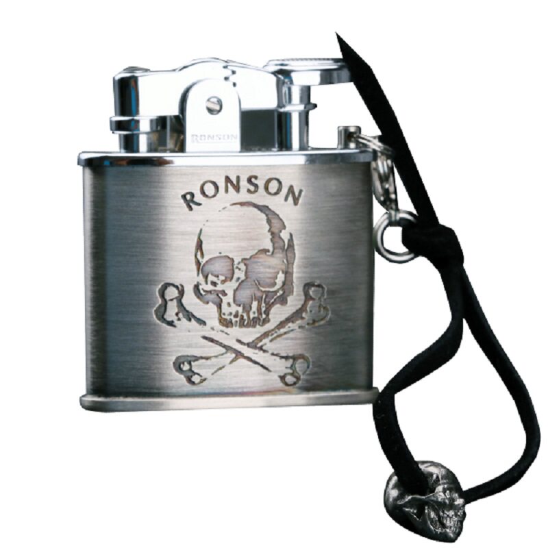 日本正品RONSON朗森煤油打火机新款骷髅炫酷挂绳限量老式朗声