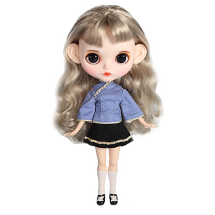 DBS Blythe小布娃娃改娃磨砂成品开眼眼片带衣服礼盒套装女生礼物