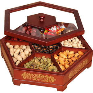 唯爱实木糖果盒 瓜子盘新年干果盘婚庆品 创意环保零食点心喜糖盒