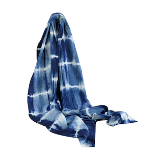 蓝染天丝棉围巾文艺复古草木染植物染色丝巾中国风小清新