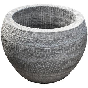 石雕鱼缸圆形仿古青石花盆流水景观户外庭院摆件门海天然石材鱼缸