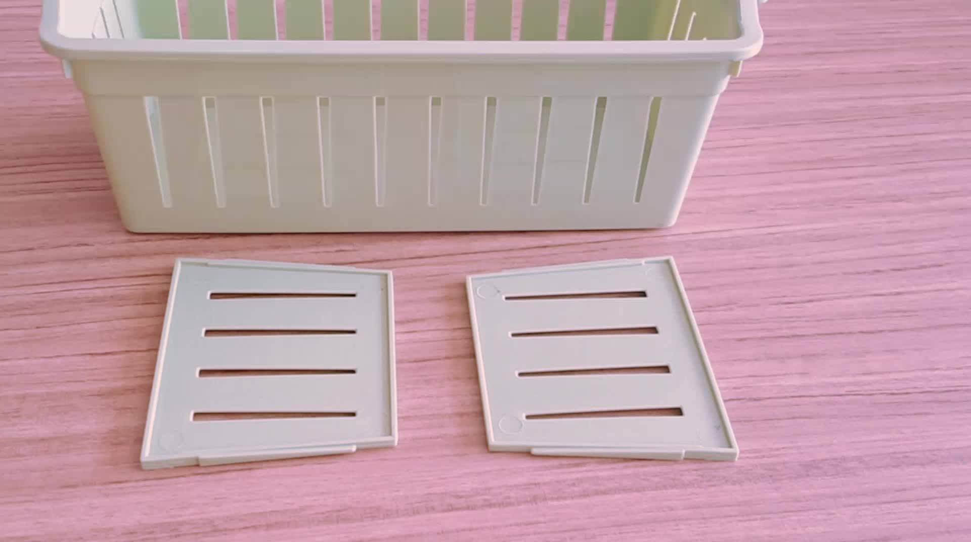 Oem Pp Green Strip Shaped Divided Basket,Plastic Compartment Storage