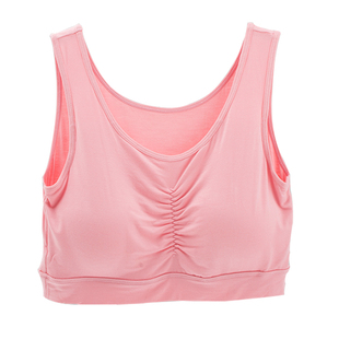 特大码运动文胸防震女妈妈胖mm莫代尔棉无钢圈背心式大罩杯薄模杯