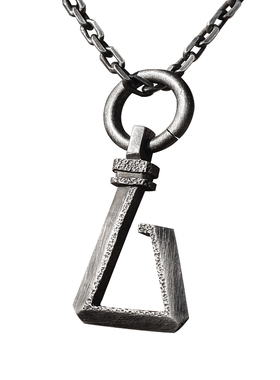 钩状手工立体复古925银紫铜吊坠