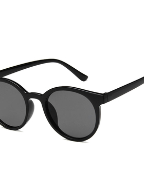 张大奕同款女米色复古小框墨镜网红阿沁圆形韩版潮男圆脸太阳眼镜