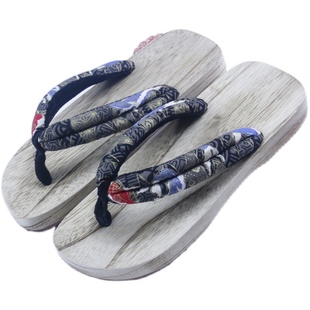 2024 夏季 男女款 圆头防滑人字 实木 木屐拖鞋