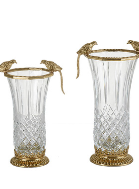 欧式风进口水晶别墅客厅茶几摆件