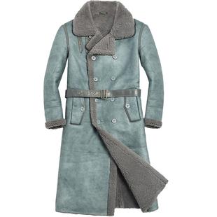 铄金冬原生态皮毛一体男士外套皮衣羊毛羊羔毛羊剪绒中长款大衣