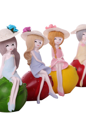 居家电视柜树脂水果姑娘装饰品