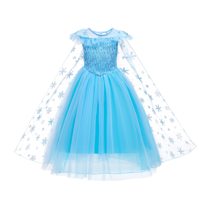 夏季冰雪奇缘儿童艾莎公主连衣裙