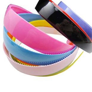 12个2.5cm宽边彩色塑料发箍女儿童拉直不断洗脸带防滑内齿头箍