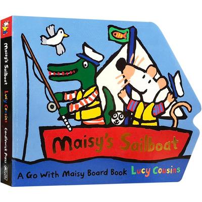 小鼠波波系列 英文原版 Maisy's Sailboat 航海 帆船  启蒙交通工具造型纸板书作者Lucy Cousins亲子日常阅读英文故事绘本读物