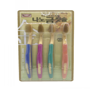 韩国进口正品NANO Clean32纳米软毛金牙刷 2倍抗菌成人牙刷 4P装